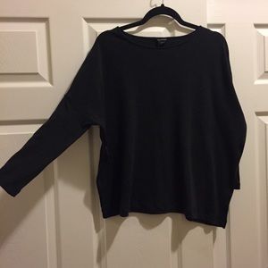 Club Monaco Asymmetric Charcoal Wool Top